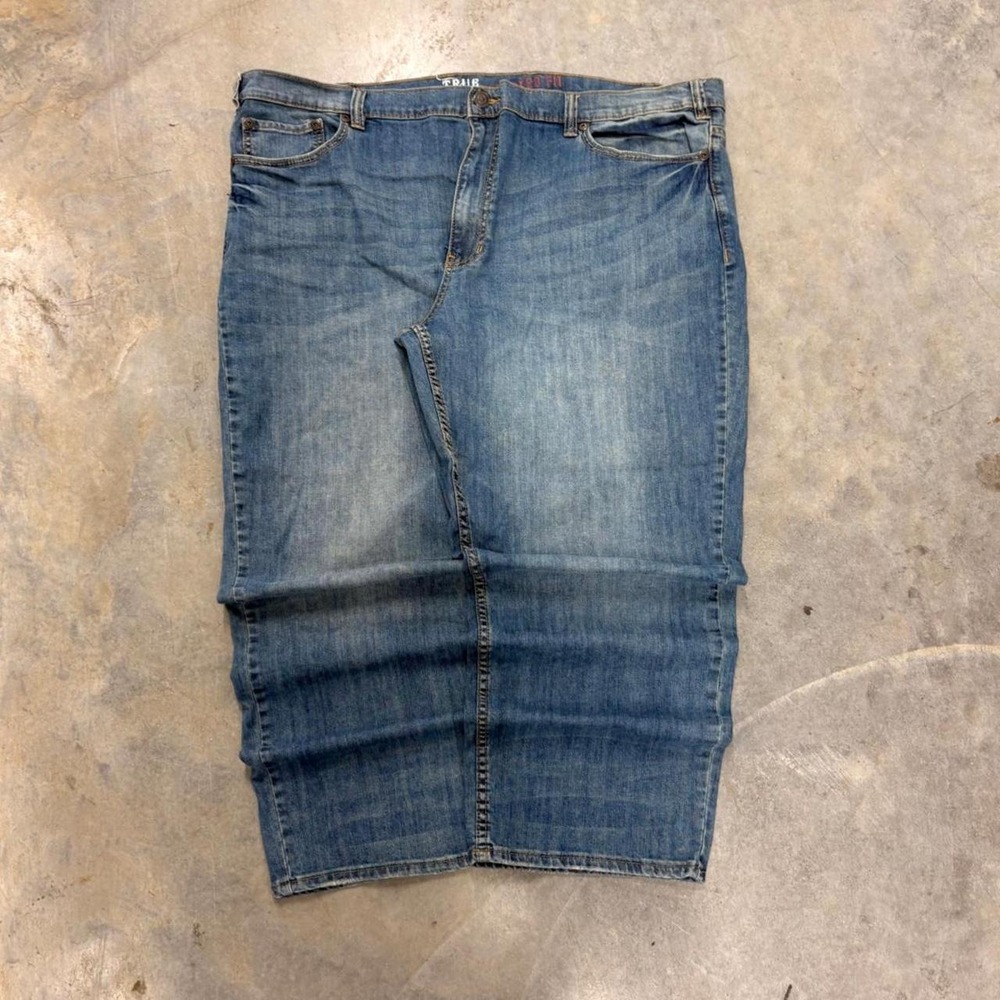 True Nation Baggy Distressed Medium Wash Denim Jeans Mens 48x30 Y2K Relaxed Fit